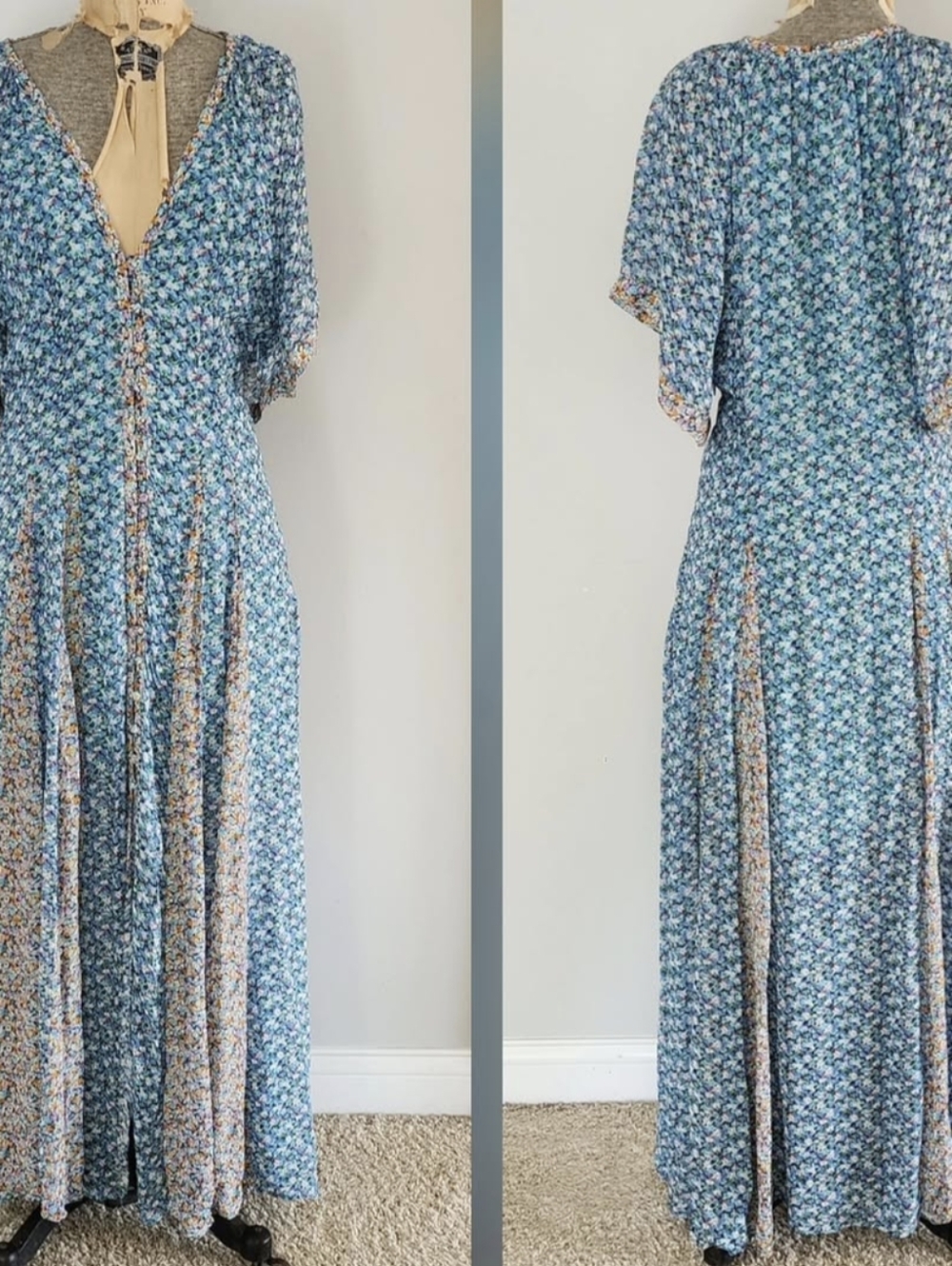 Maeve Blue Floral Maxi Dress - Picture 4 of 6